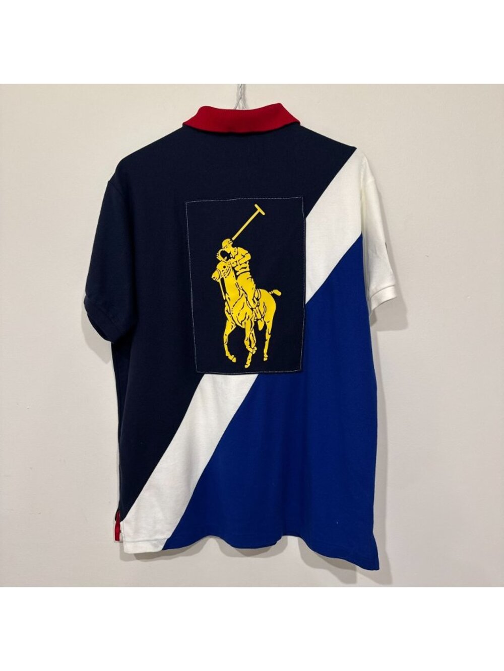 Polo Ralph Lauren Mens US Open 2010 Big Pony Polo Shirt Size L Navy Blue White